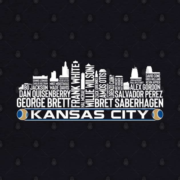 Kansas City Baseball Team All Time Legends, Kansas City Skyline by Legend Skyline